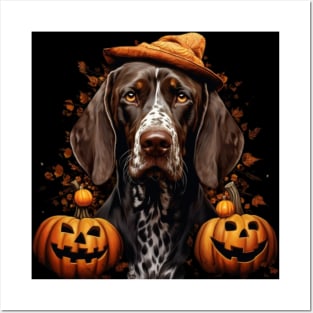 German Shorthaired Pointer Halloween Posters and Art